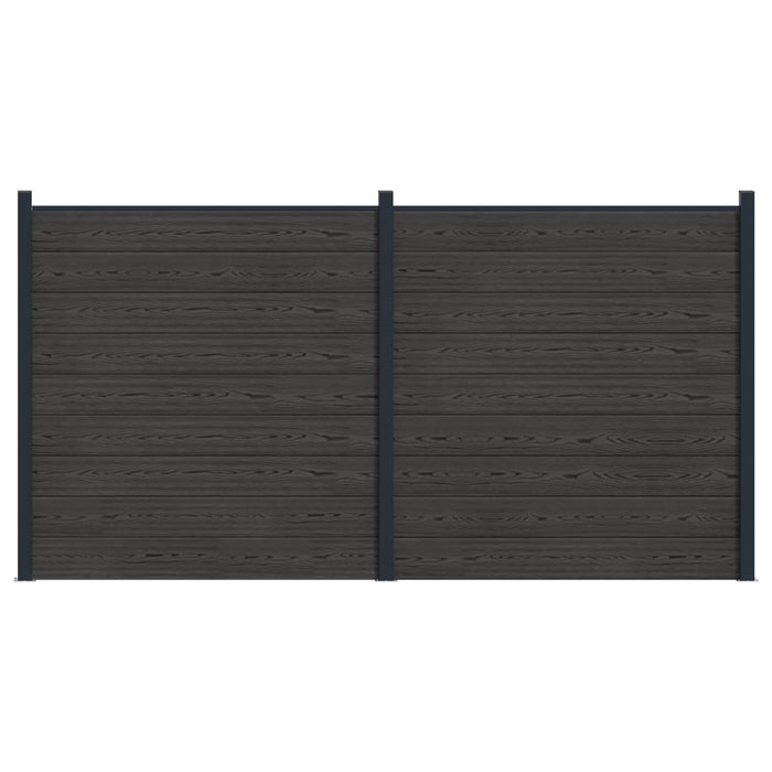 Panou de Gardă 2 pcs WPC și Aluminiu Negru - WALTI WALTI