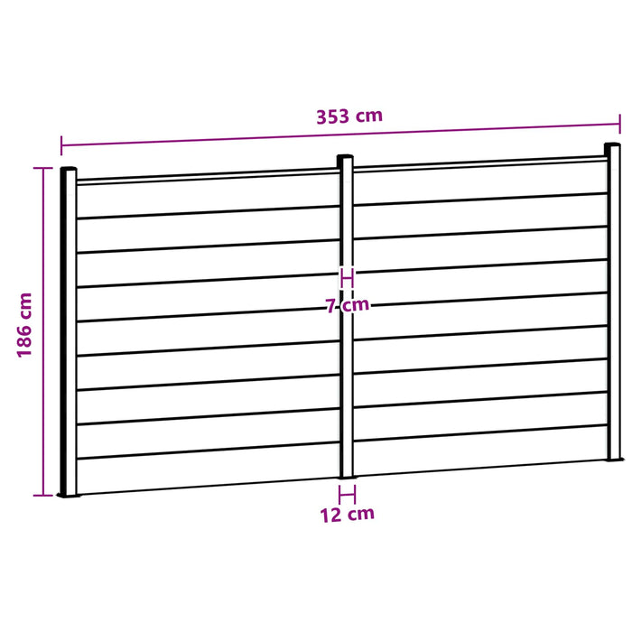 Panou de Gardă 2 pcs WPC și Aluminiu Negru - WALTI WALTI