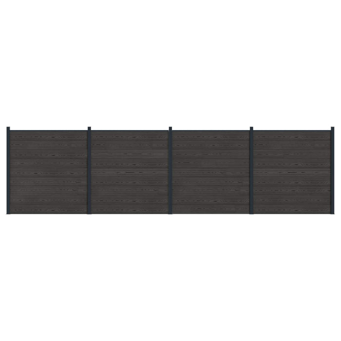 Panou de Gardă 4 pcs WPC și Aluminiu Negru - WALTI WALTI