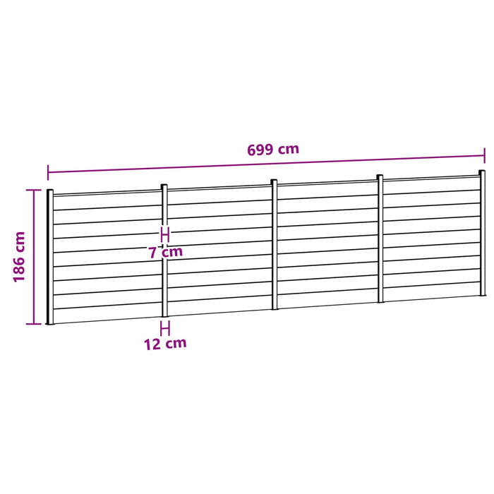 Panou de Gardă 4 pcs WPC și Aluminiu Negru - WALTI WALTI