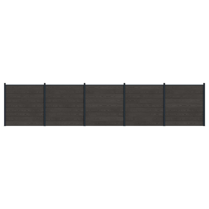 Panou de Gardă 5 pcs WPC și Aluminiu Negru - WALTI WALTI