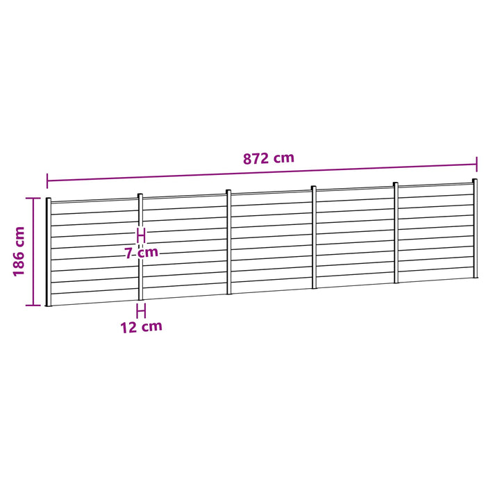 Panou de Gardă 5 pcs WPC și Aluminiu Negru - WALTI WALTI