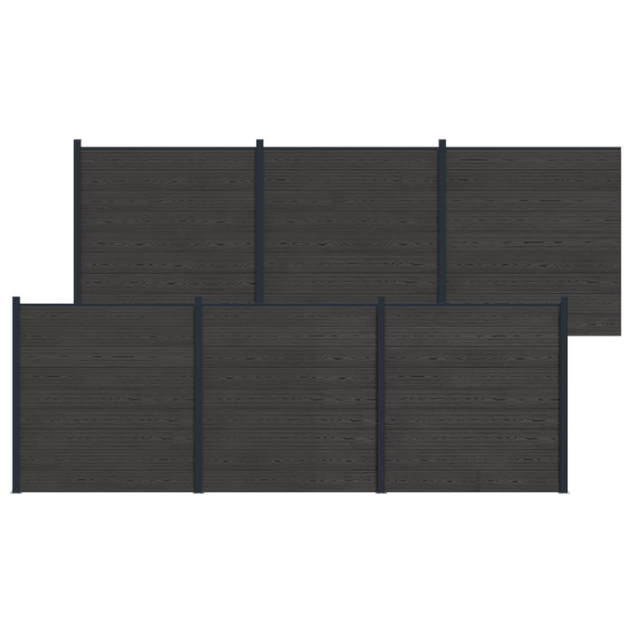 Panou de Gardă 6 pcs WPC și Aluminiu Negru - WALTI WALTI