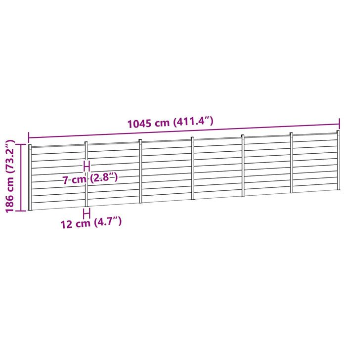 Panou de Gardă 6 pcs WPC și Aluminiu Negru - WALTI WALTI