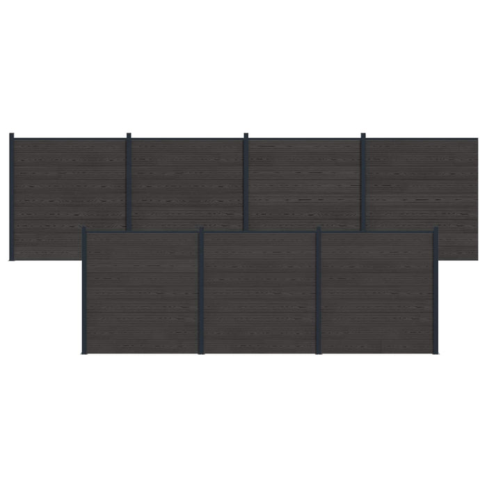 Panou de Gardă 7 pcs WPC și Aluminiu Negru - WALTI WALTI