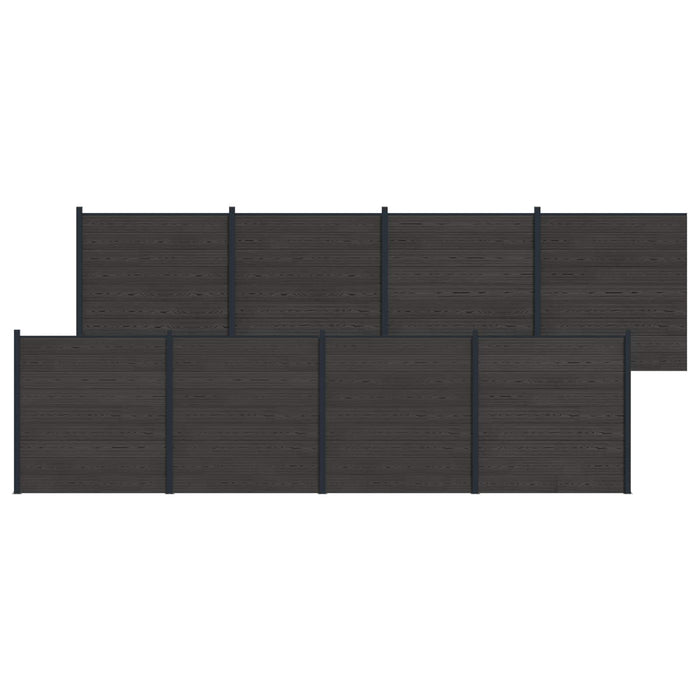 Panou de Gardă 8 pcs WPC și Aluminiu Negru - WALTI WALTI