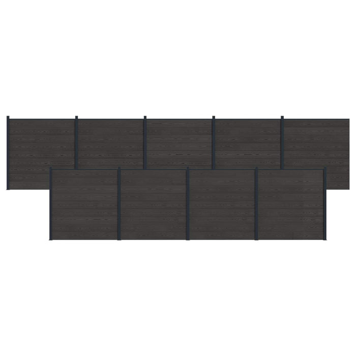 Panou de Gardă 9 pcs WPC și Aluminiu Negru - WALTI WALTI