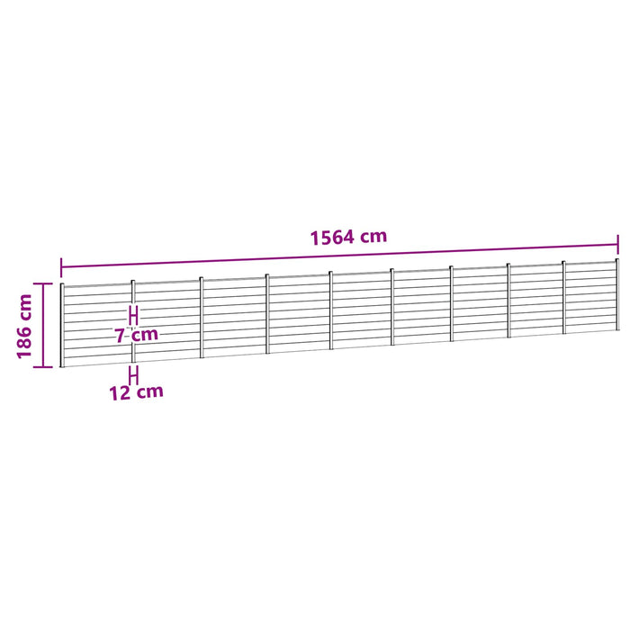 Panou de Gardă 9 pcs WPC și Aluminiu Negru - WALTI WALTI