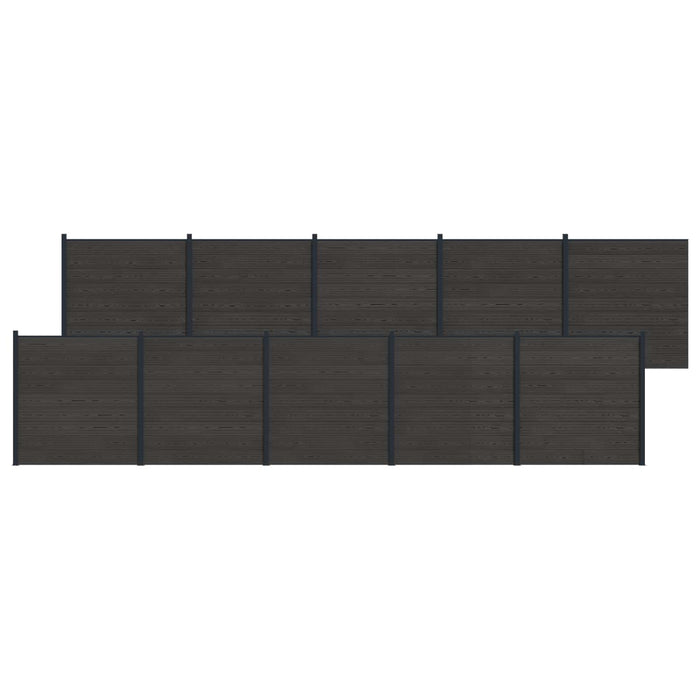 Panou de Gardă 10 pcs WPC și Aluminiu Negru - WALTI WALTI