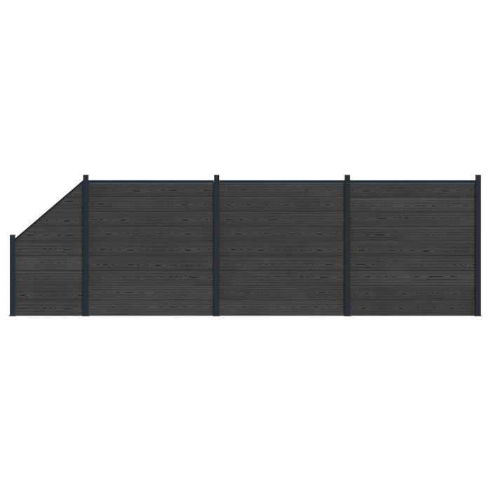 Panou de Gardă 4 pcs WPC și Aluminiu Negru - WALTI WALTI