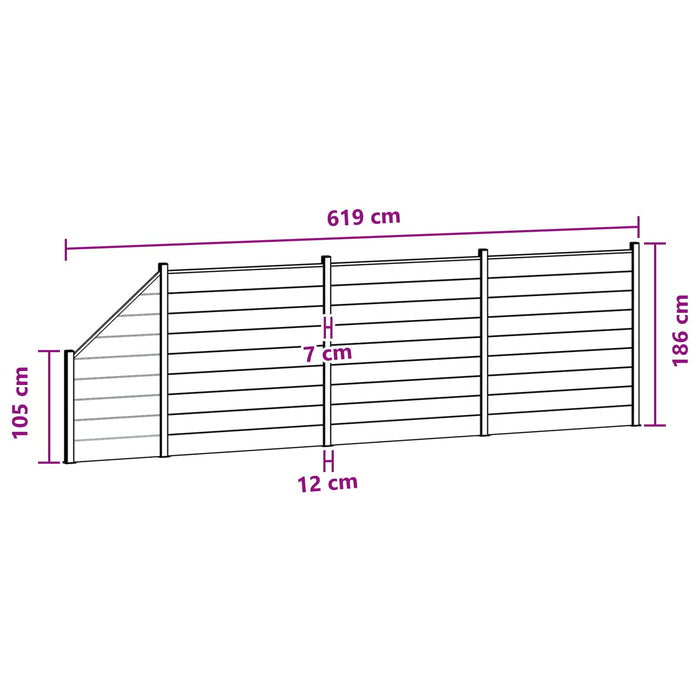 Panou de Gardă 4 pcs WPC și Aluminiu Negru - WALTI WALTI