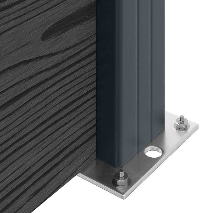 Panou de Gardă 5 pcs WPC și Aluminiu Negru - WALTI WALTI