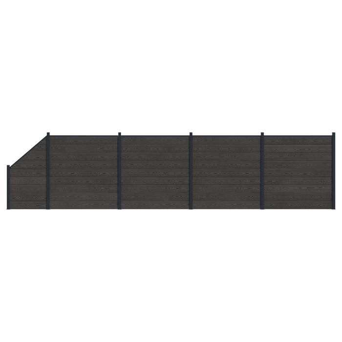 Panou de Gardă 5 pcs WPC și Aluminiu Negru - WALTI WALTI