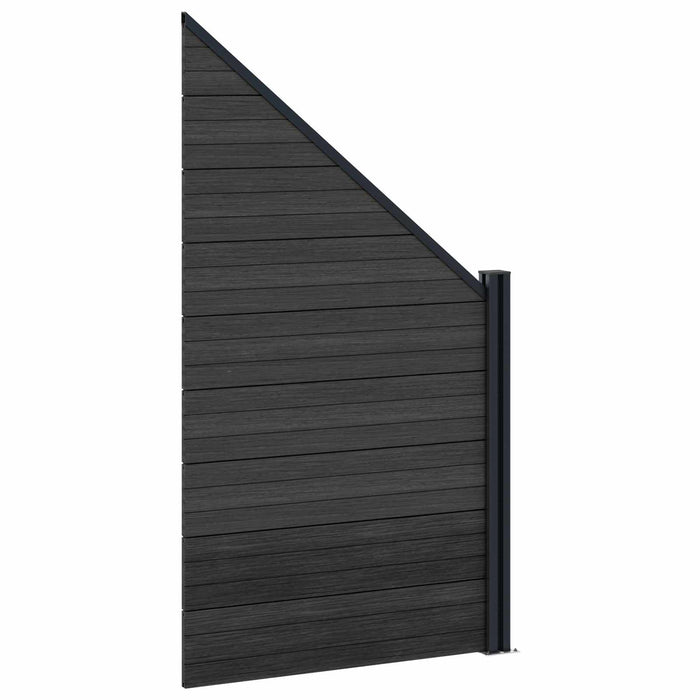 Panou de Gardă 5 pcs WPC și Aluminiu Negru - WALTI WALTI