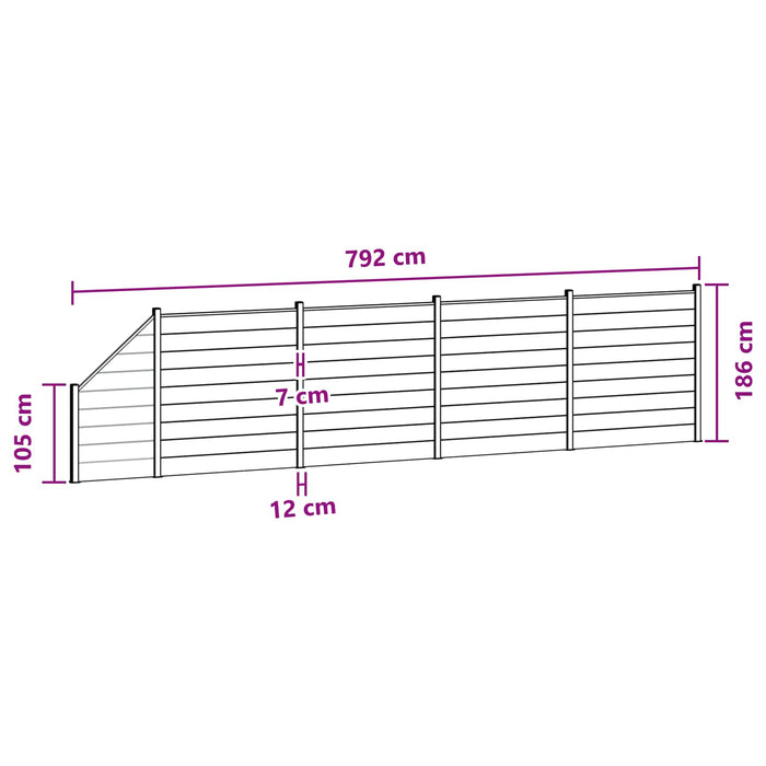Panou de Gardă 5 pcs WPC și Aluminiu Negru - WALTI WALTI