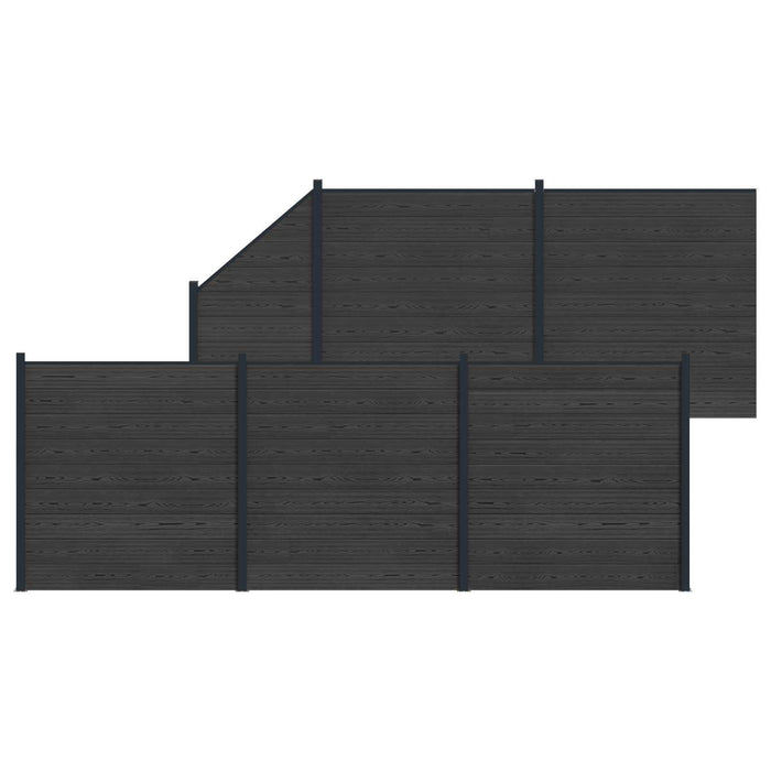 Panou de Gardă 6 pcs WPC și Aluminiu Negru - WALTI WALTI
