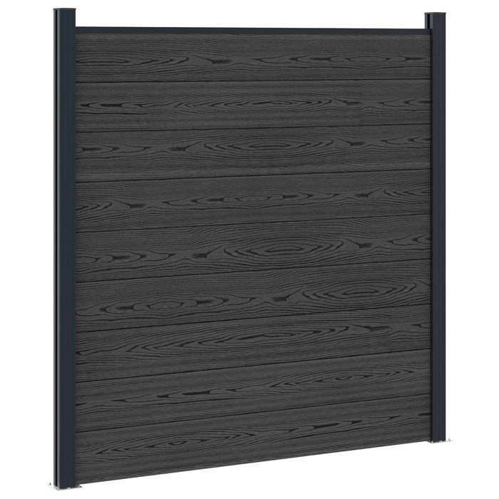 Panou de Gardă 7 pcs WPC și Aluminiu Negru - WALTI WALTI