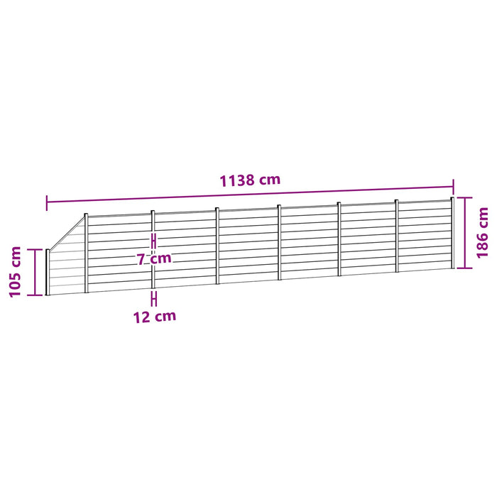 Panou de Gardă 7 pcs WPC și Aluminiu Negru - WALTI WALTI