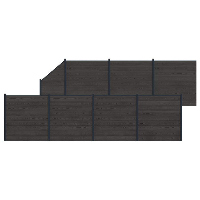 Panou de Gardă 8 pcs WPC și Aluminiu Negru - WALTI WALTI