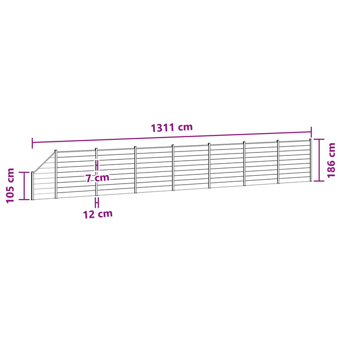 Panou de Gardă 8 pcs WPC și Aluminiu Negru - WALTI WALTI