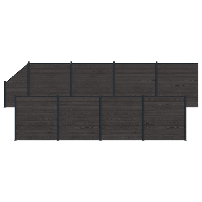 Panou de Gardă 9 pcs WPC și Aluminiu Negru - WALTI WALTI