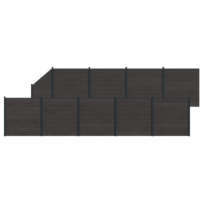 Panou de Gardă 10 pcs WPC și Aluminiu Negru - WALTI WALTI