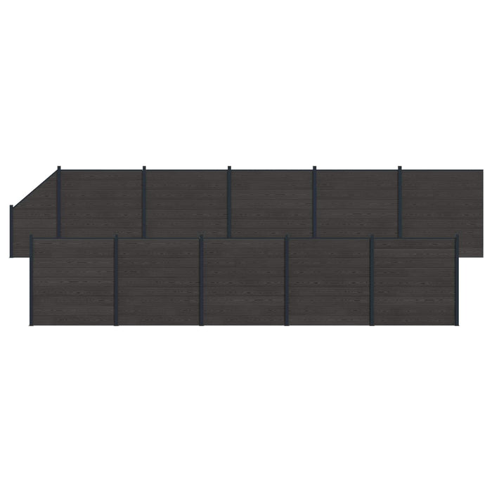 Panou de Gardă 11 pcs WPC și Aluminiu Negru - WALTI WALTI