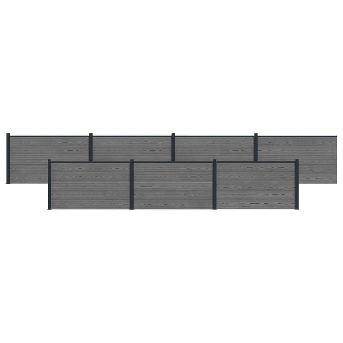 Panou de Gardă 7 pcs WPC și Aluminiu Gri - WALTI WALTI