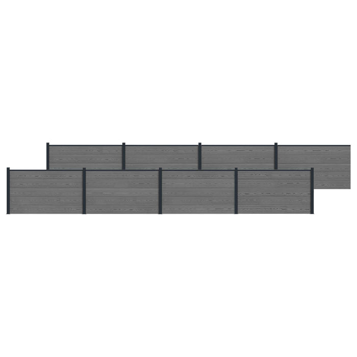 Panou de Gardă 8 pcs WPC și Aluminiu Gri - WALTI WALTI