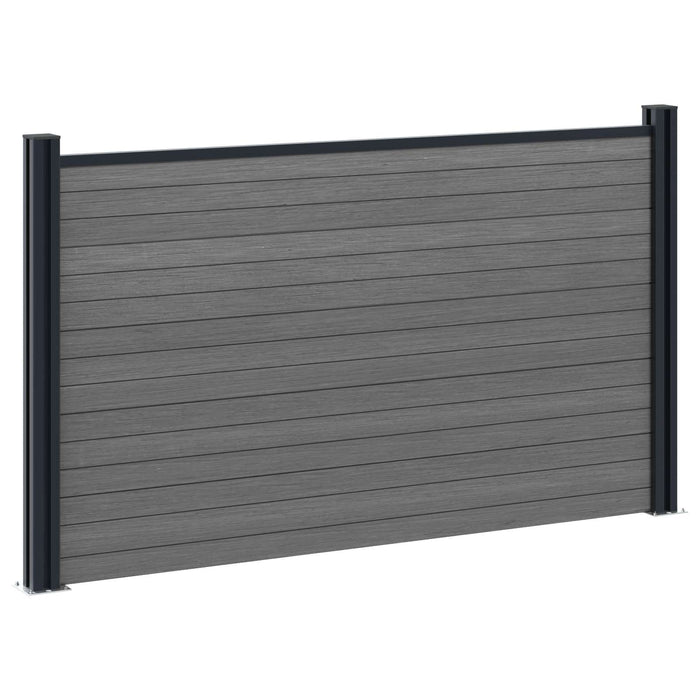 Panou de Gardă 8 pcs WPC și Aluminiu Gri - WALTI WALTI