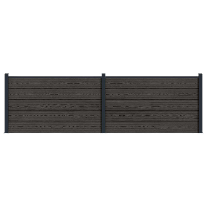 Panou de Gardă 2 pcs WPC și Aluminiu Negru - WALTI WALTI