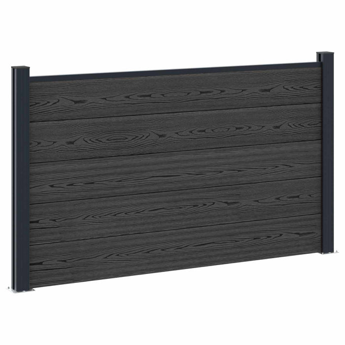 Panou de Gardă 2 pcs WPC și Aluminiu Negru - WALTI WALTI
