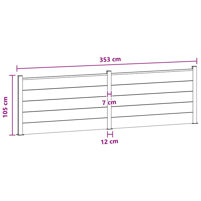 Panou de Gardă 2 pcs WPC și Aluminiu Negru - WALTI WALTI