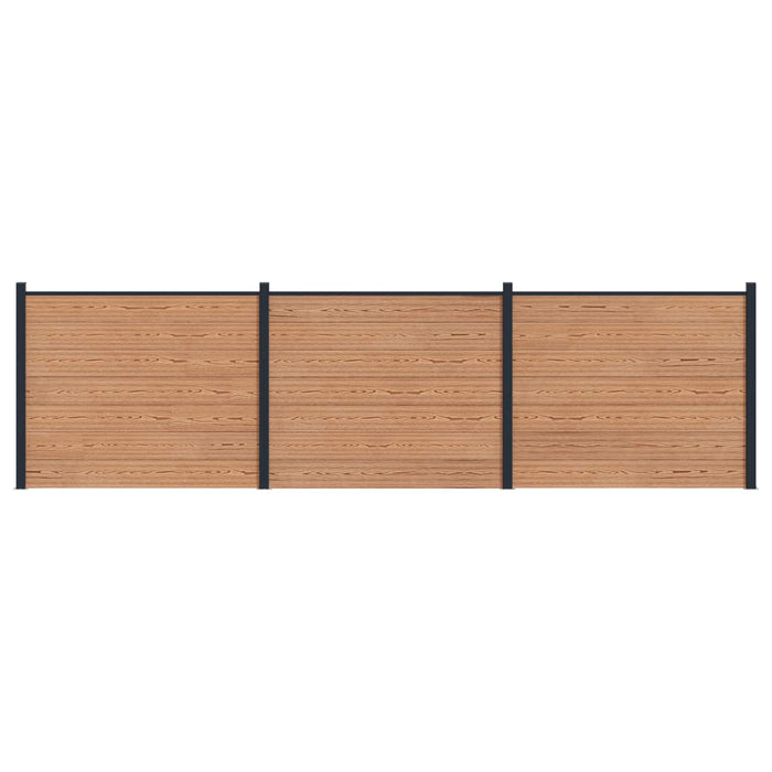 Panou de Gardă 3 pcs WPC și Aluminiu Maro - WALTI WALTI