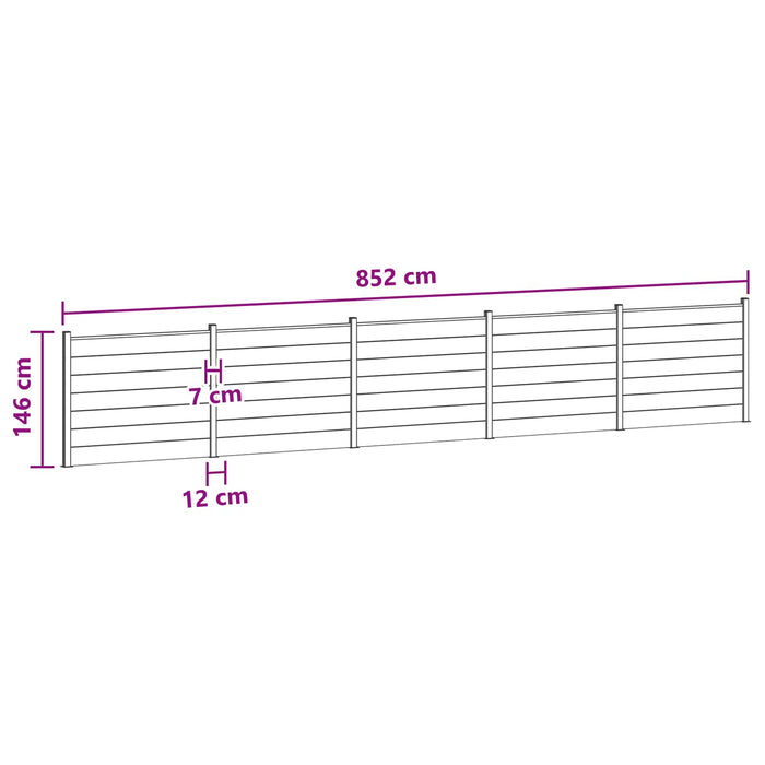 Panou de Gardă 5 pcs WPC și Aluminiu Maro - WALTI WALTI