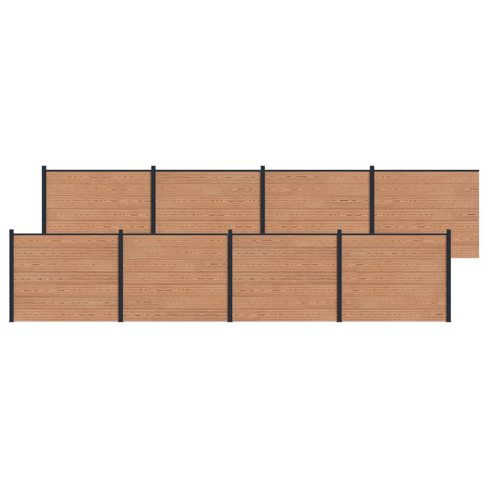 Panou de Gardă 8 pcs WPC și Aluminiu Maro - WALTI WALTI