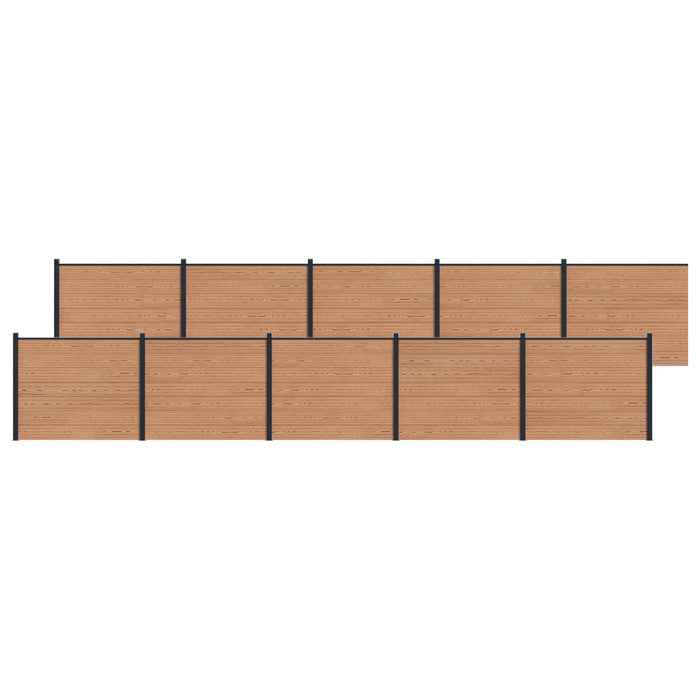 Panou de Gardă 10 pcs WPC și Aluminiu Maro - WALTI WALTI