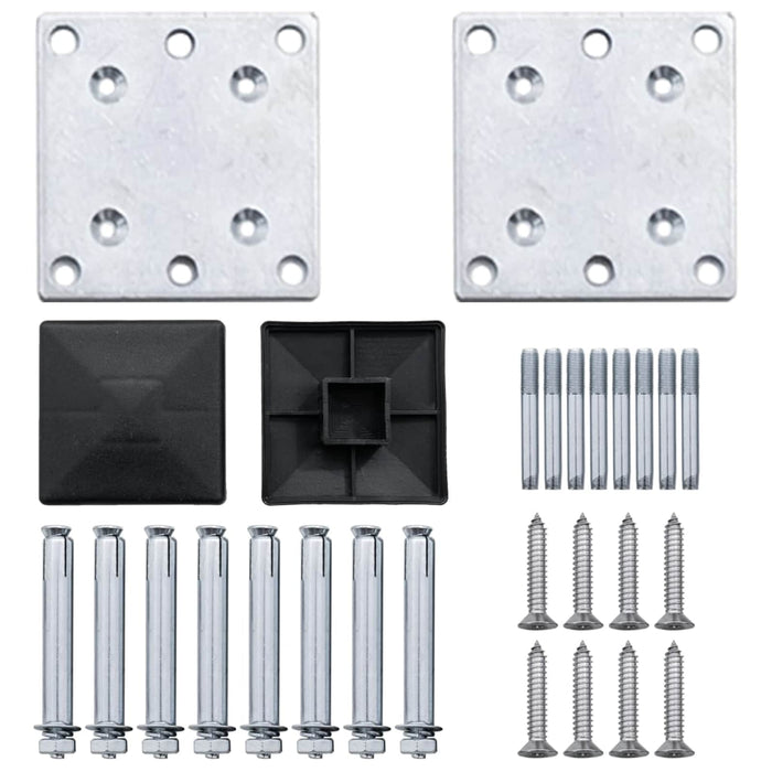 Panou de Gardă 2 pcs WPC și Aluminiu Gri - WALTI WALTI