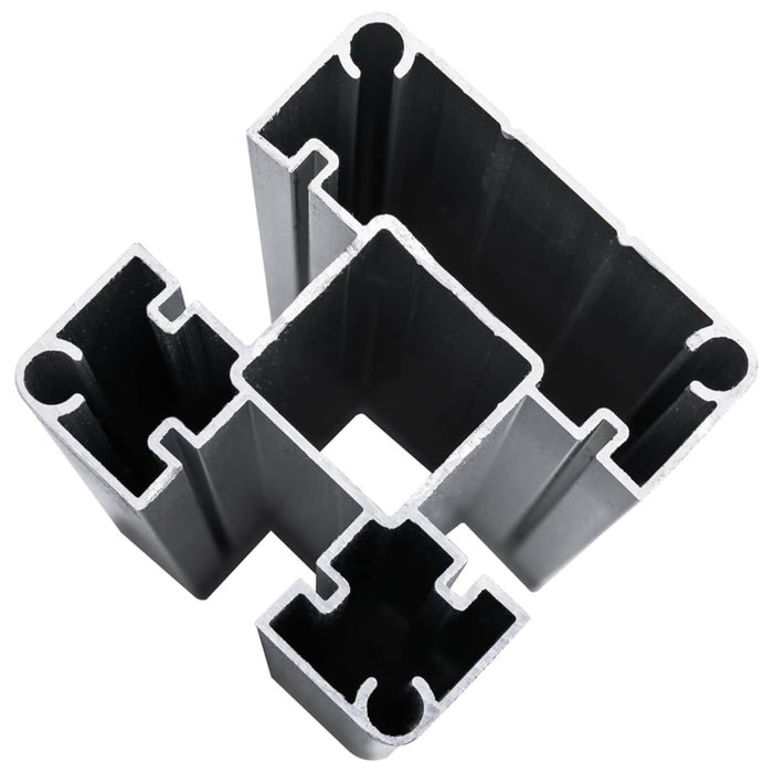 Panou de Gardă 2 pcs WPC și Aluminiu Gri - WALTI WALTI