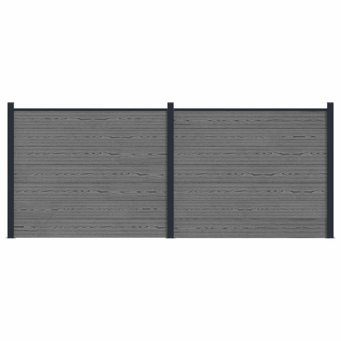 Panou de Gardă 2 pcs WPC și Aluminiu Gri - WALTI WALTI