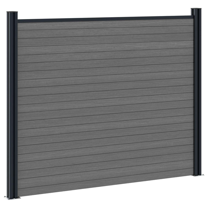 Panou de Gardă 2 pcs WPC și Aluminiu Gri - WALTI WALTI