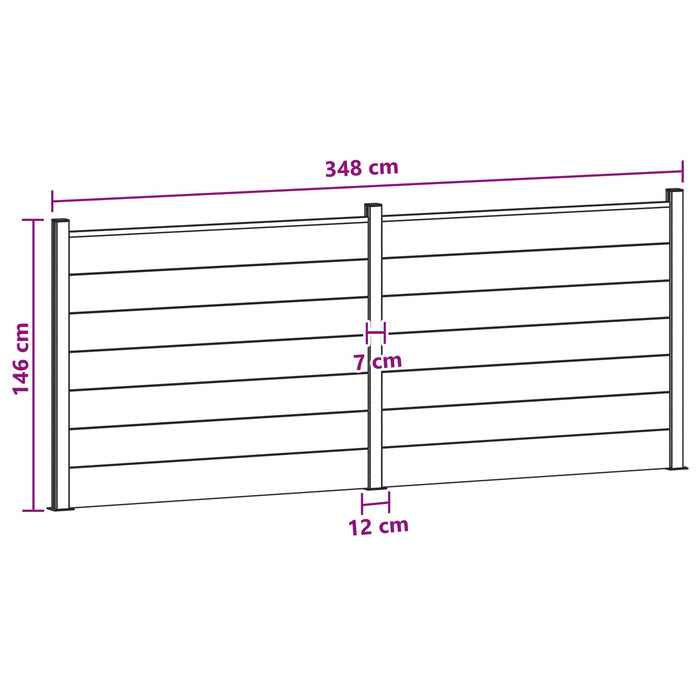 Panou de Gardă 2 pcs WPC și Aluminiu Gri - WALTI WALTI