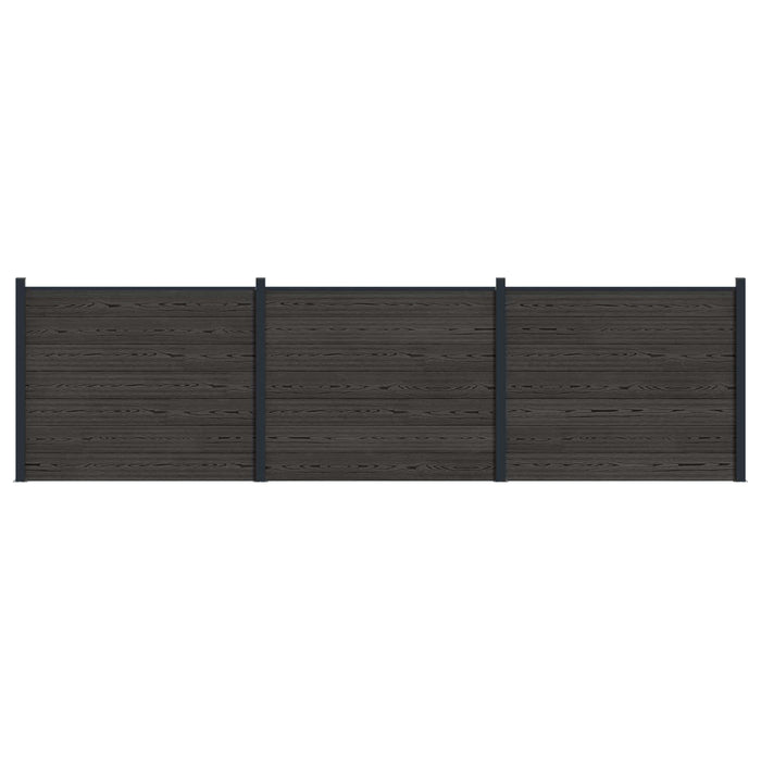 Panou de Gardă 3 pcs WPC și Aluminiu Negru - WALTI WALTI