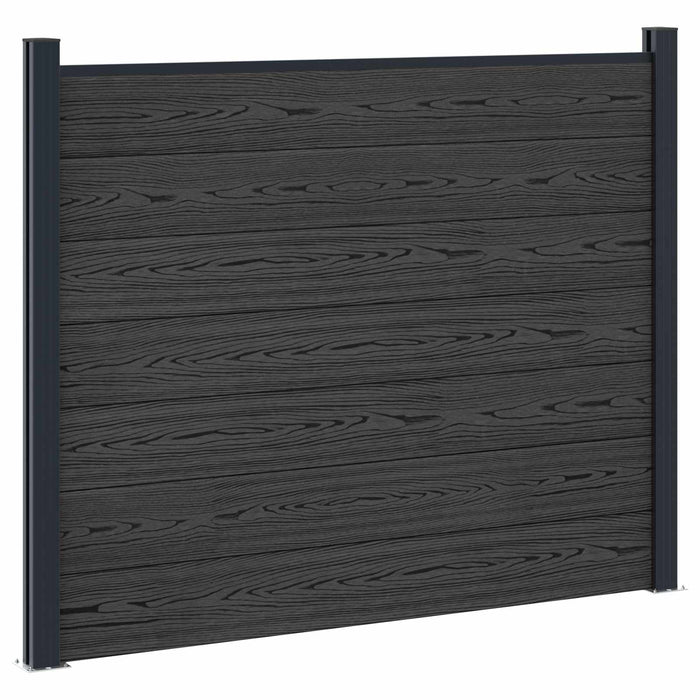 Panou de Gardă 3 pcs WPC și Aluminiu Negru - WALTI WALTI