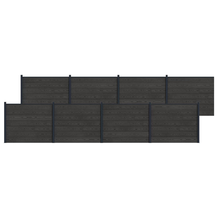 Panou de Gardă 8 pcs WPC și Aluminiu Negru - WALTI WALTI