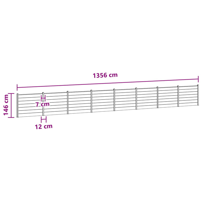 Panou de Gardă 8 pcs WPC și Aluminiu Negru - WALTI WALTI