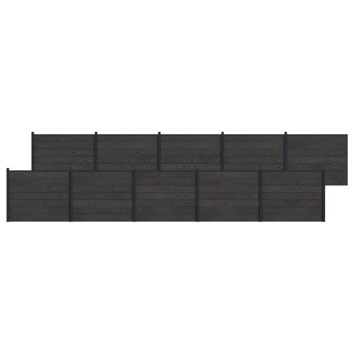 Panou de Gardă 10 pcs WPC și Aluminiu Negru - WALTI WALTI