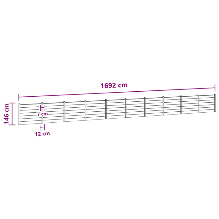 Panou de Gardă 10 pcs WPC și Aluminiu Negru - WALTI WALTI