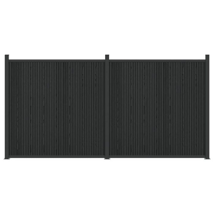 Panou de Gardă 2 pcs WPC și Aluminiu Negru - WALTI WALTI