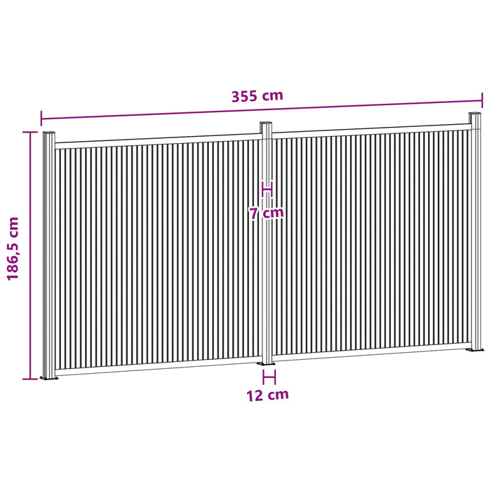Panou de Gardă 2 pcs WPC și Aluminiu Negru - WALTI WALTI